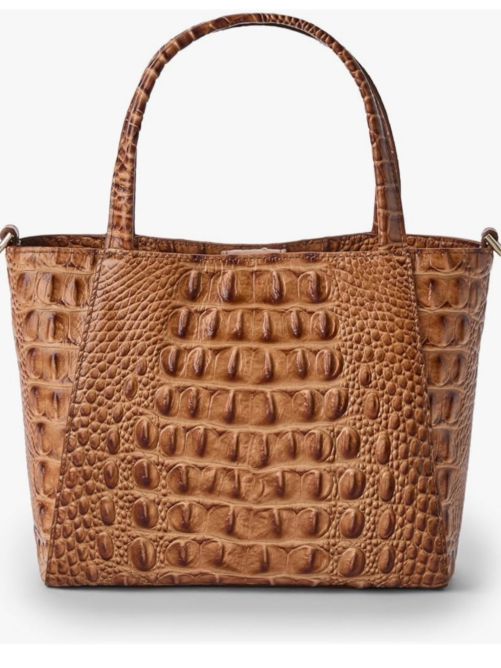 Brahmin Mona Croc-Embossed in Cognac Convertible Crossbody Bag BNEW - Picture 2 of 12